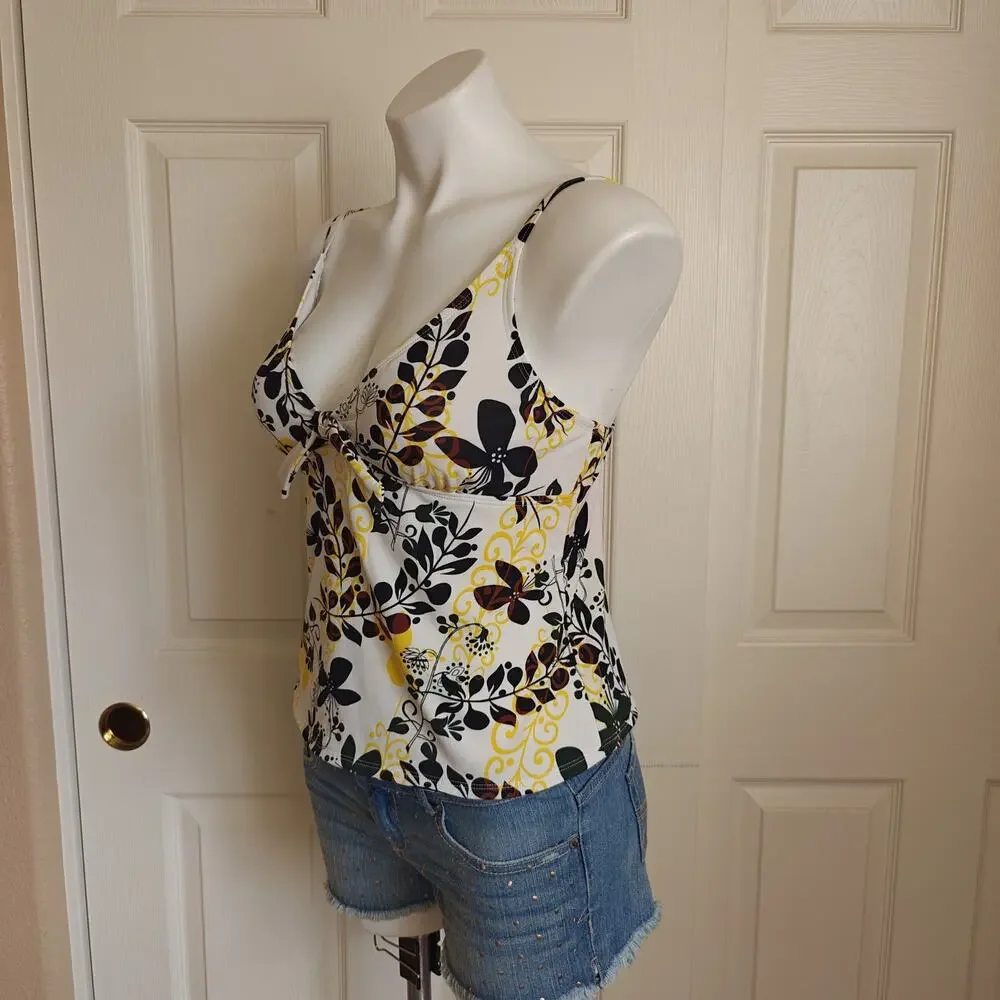 Vintage Y2K Merona floral tankini swim top sz M